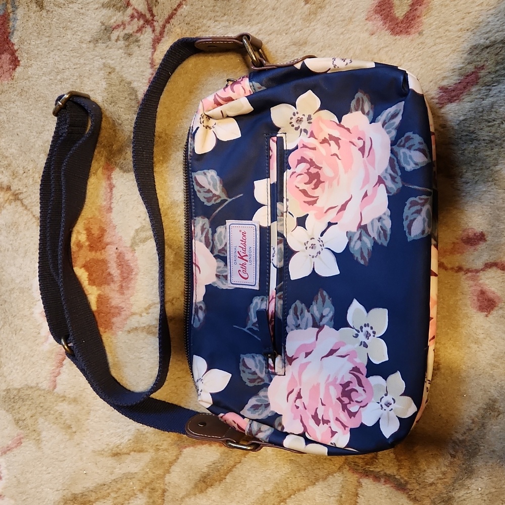 CATH KITSON matte oilcloth forest bunch navy waistbag
